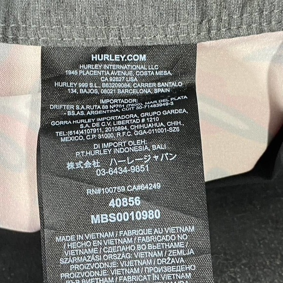 Hurley Men's Barely Bone Printed Phantom Classic Pull-On Board Shorts SZ 40 - Picture 11 of 13